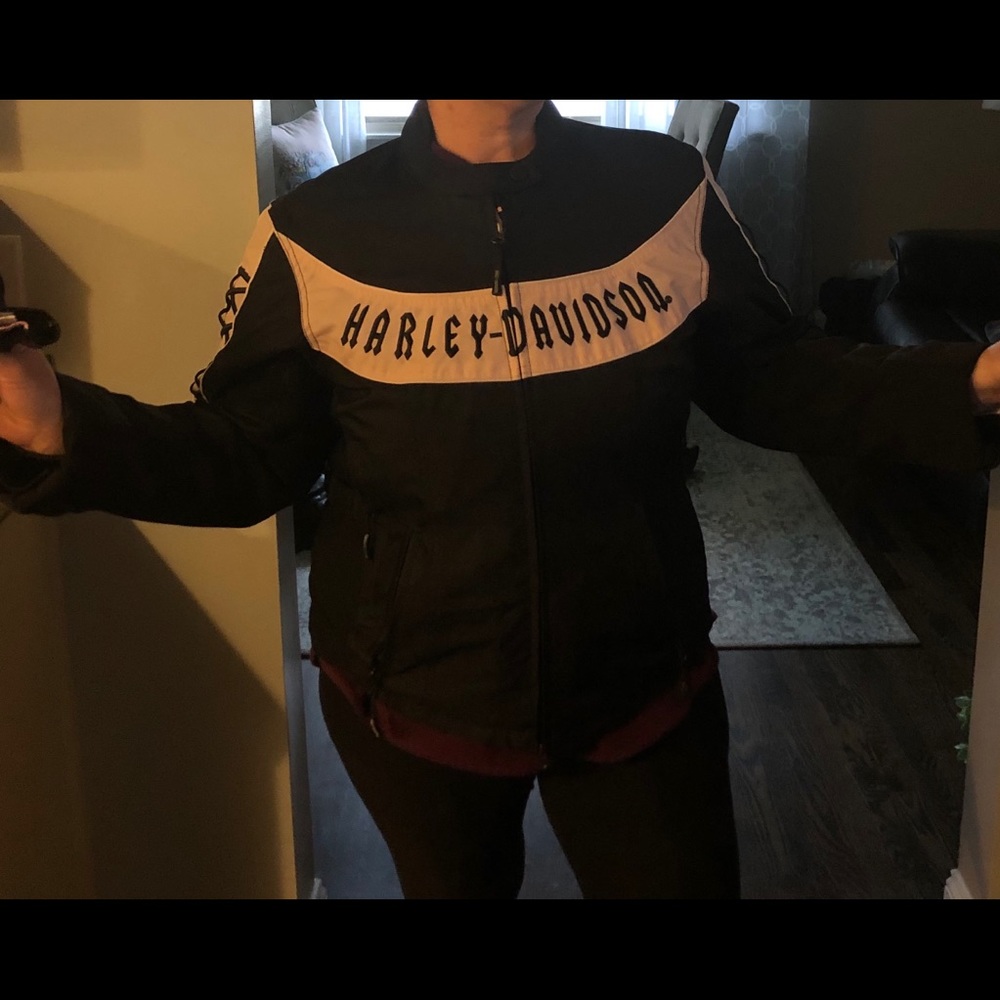 Pink and Black Harley Davidson Riding Jacket, XL